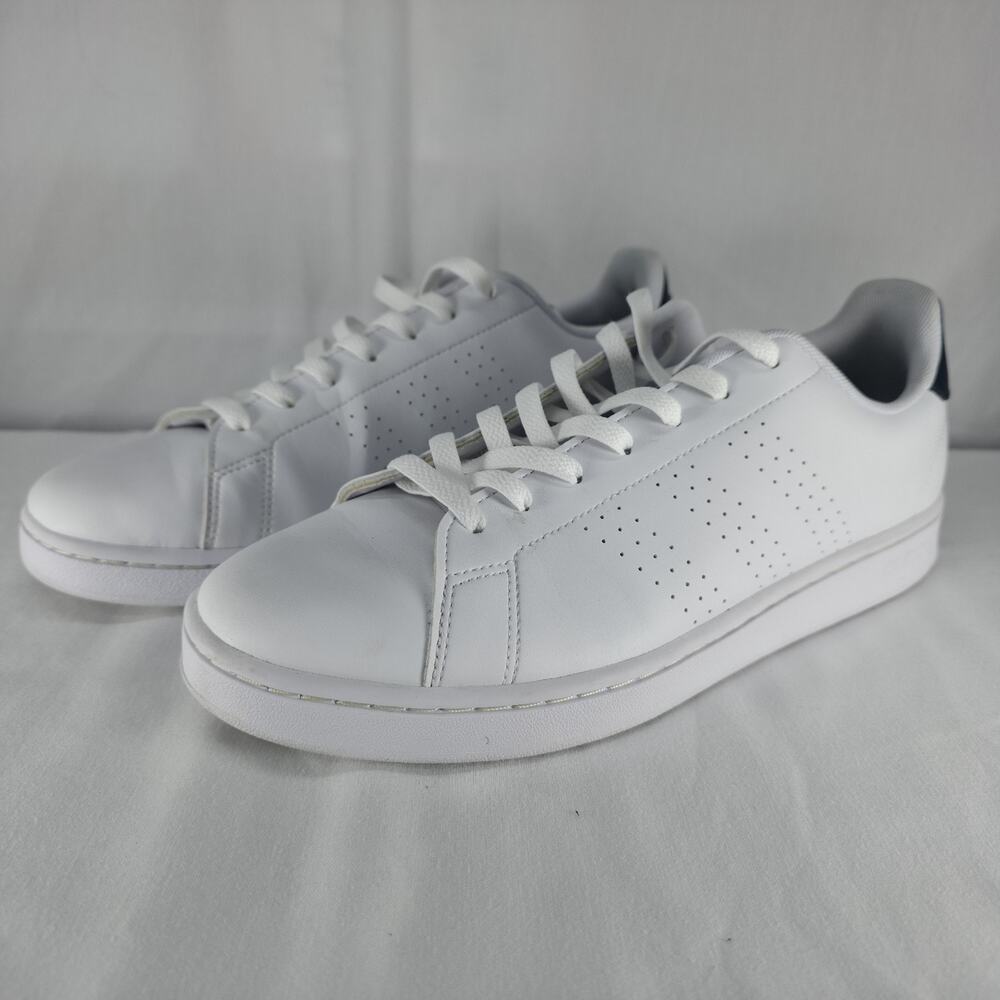 Adidas Advantage Base White Navy Low Top Court Sneakers Size 11 Street Style